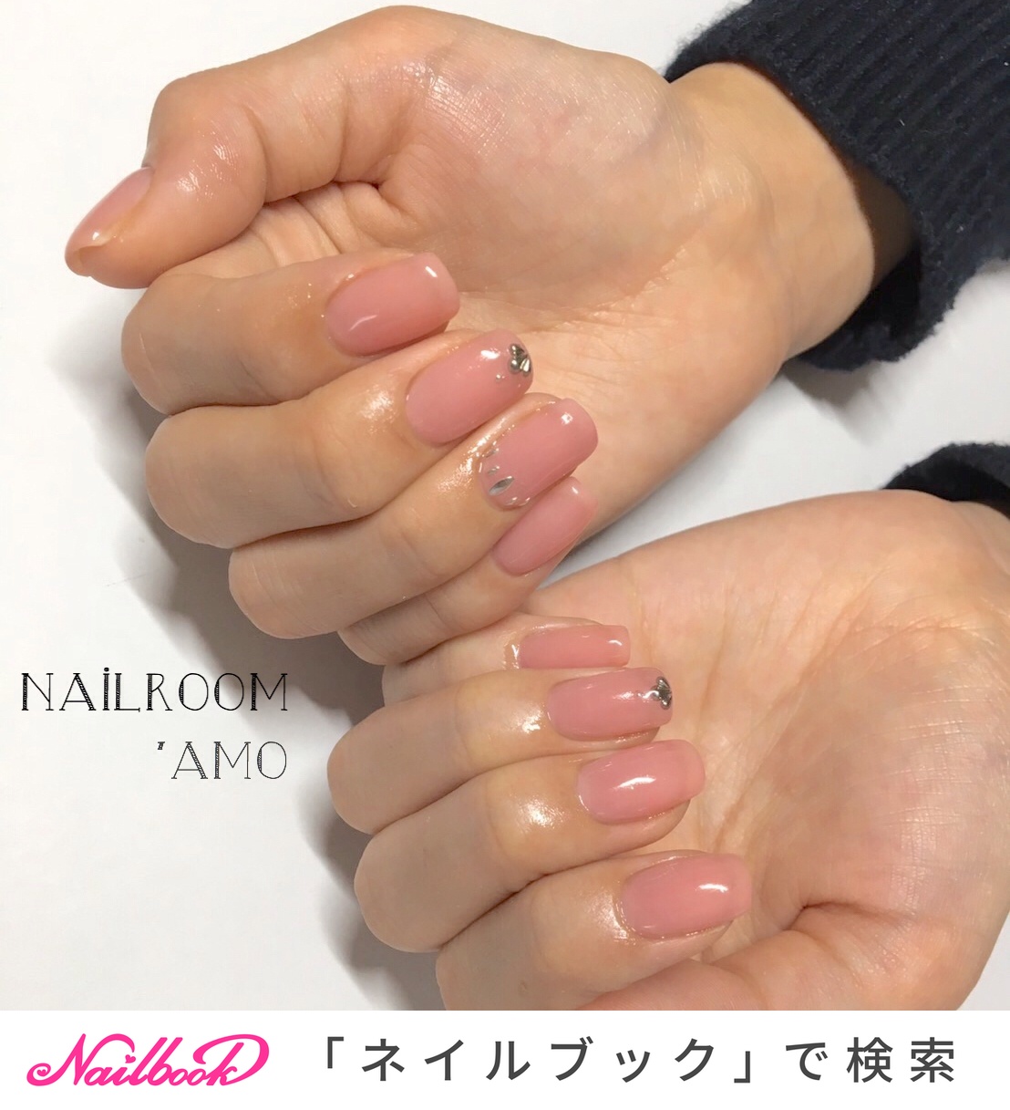 ハンド ショート クリア ピンク ジェル Nail Room Amoのネイルデザイン No ネイルブック