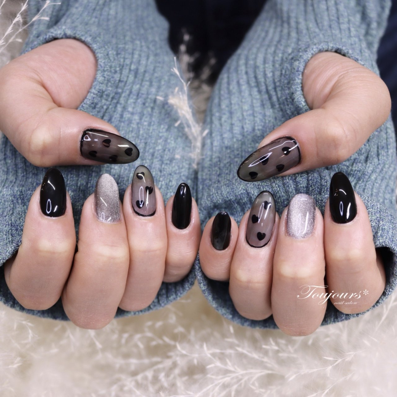 女子会/ハンド/ハート/シースルー/マグネット - toujours_nailsalonの  