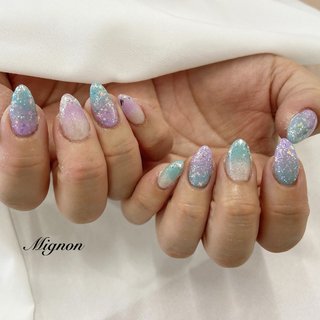 春/カラフル/ガラスフレンチネイルのネイルデザイン｜ネイルブック 