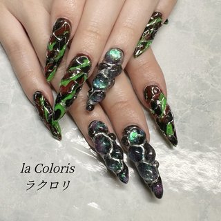爬虫類ネイル オーダーメイド 爬虫類ネイル☆モチーフネイル | 心斎橋ネイルサロン M-Nail本店