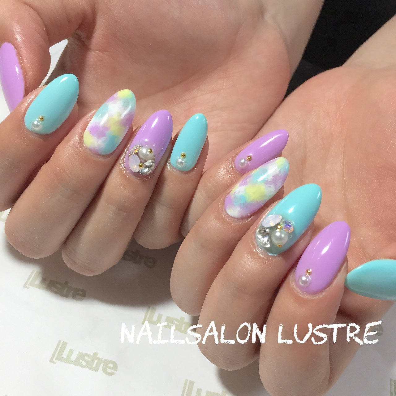 ハンド シンプル ワンカラー タイダイ マーブル Nailsalon Lustreのネイルデザイン No ネイルブック