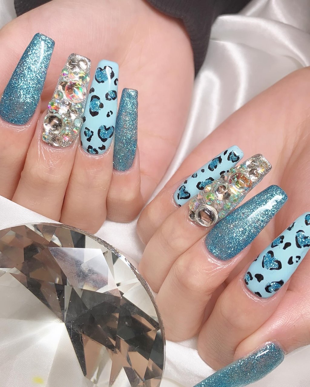 レオパード/キラキラ/ワンホン/韓国/ロング - k.nail2525のネイル