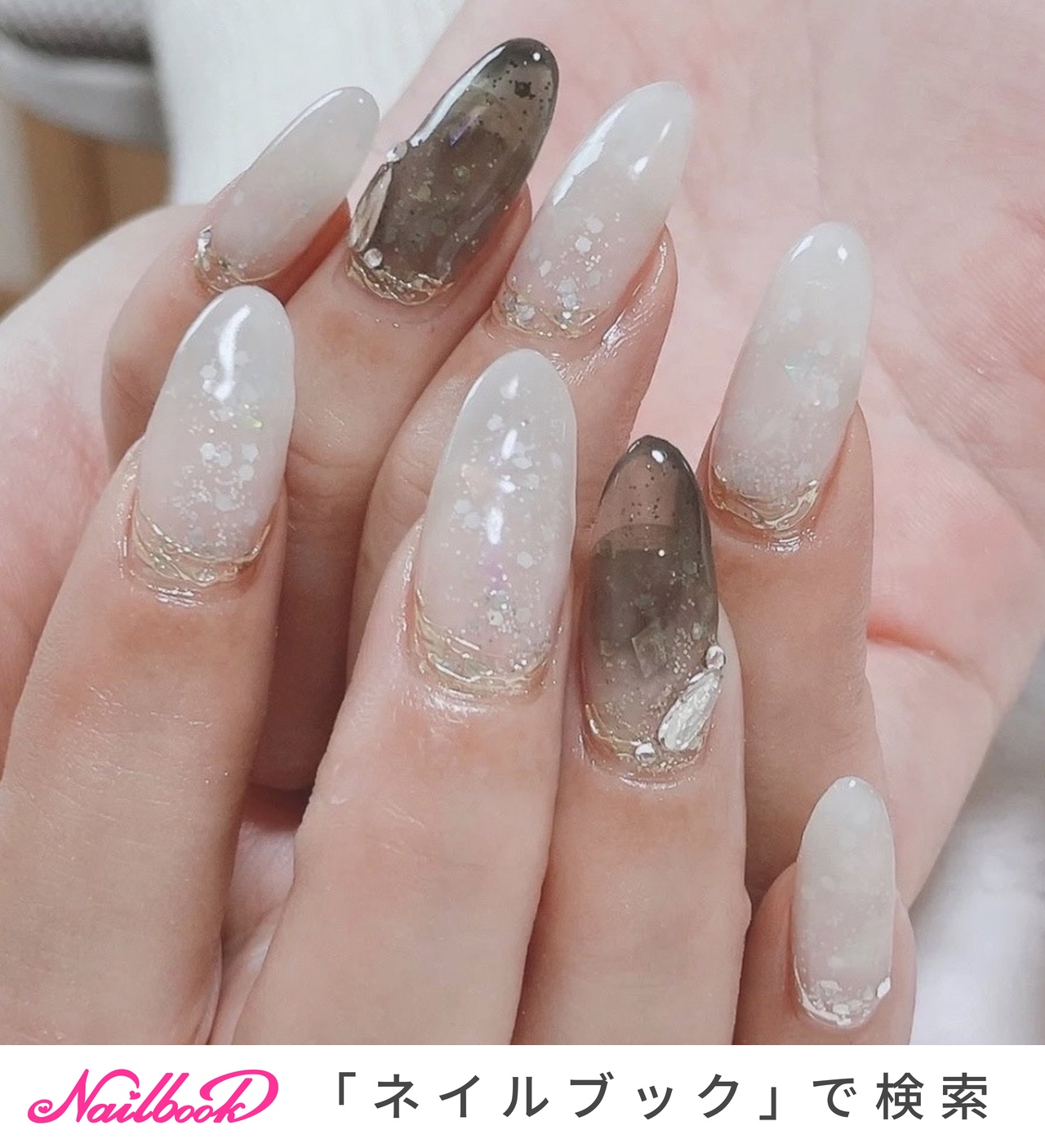 ネイルチップ 夏 マグネット 大人ネイル ミラー ナイト ♡A Nail