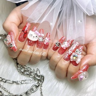 キャラクターデザイン ネイルチップ 赤 痛ネイル キャラクターネイル ネイルチップ