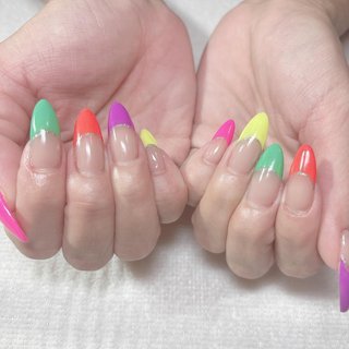 人気順｜フレンチネイル(フレンチ)/#グリーンカラーネイル⁡のネイル  