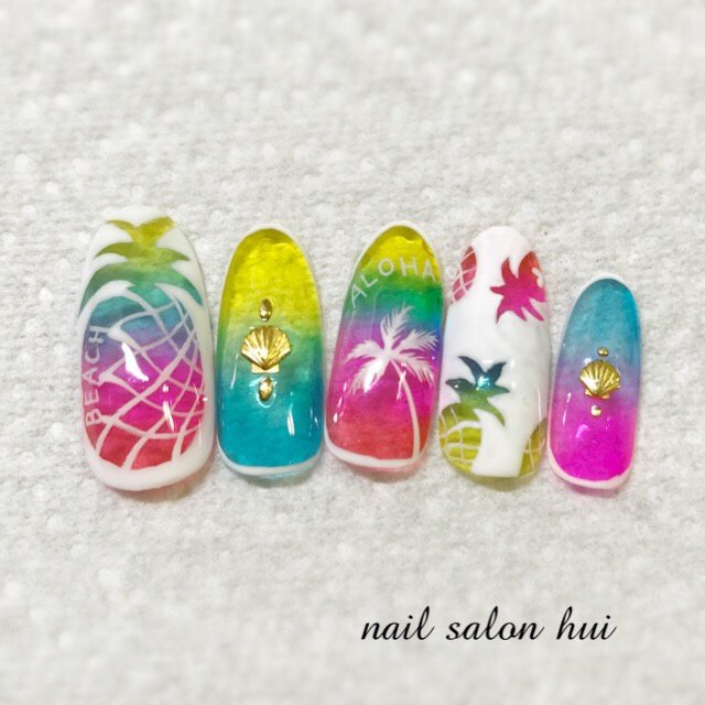 夏 海 浴衣 パーティー ハンド Nailsalon Huiのネイルデザイン No ネイルブック