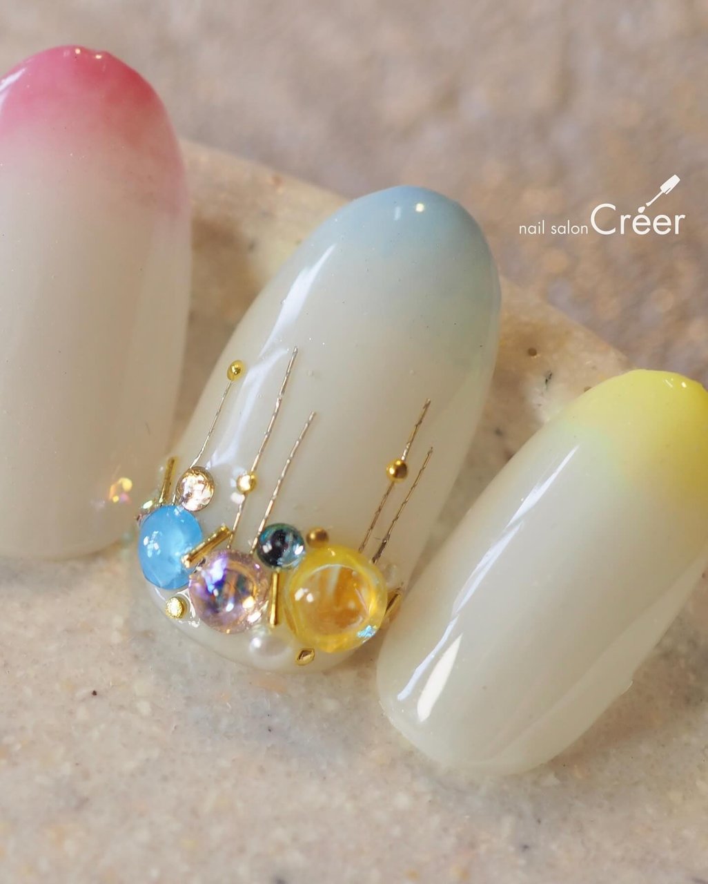 春/ビジュー/カラフル/ジェルネイル/ネイルチップ - nail salon Créer_kanaのネイルデザイン[No.8747830 ...