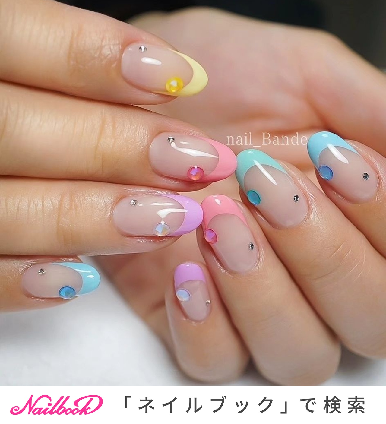 春ネイル★パステルカラフル★ミラーフレンチ 春ネイル💅パステルカラーがかわいい🤤😍🩷 #フレンチネイル