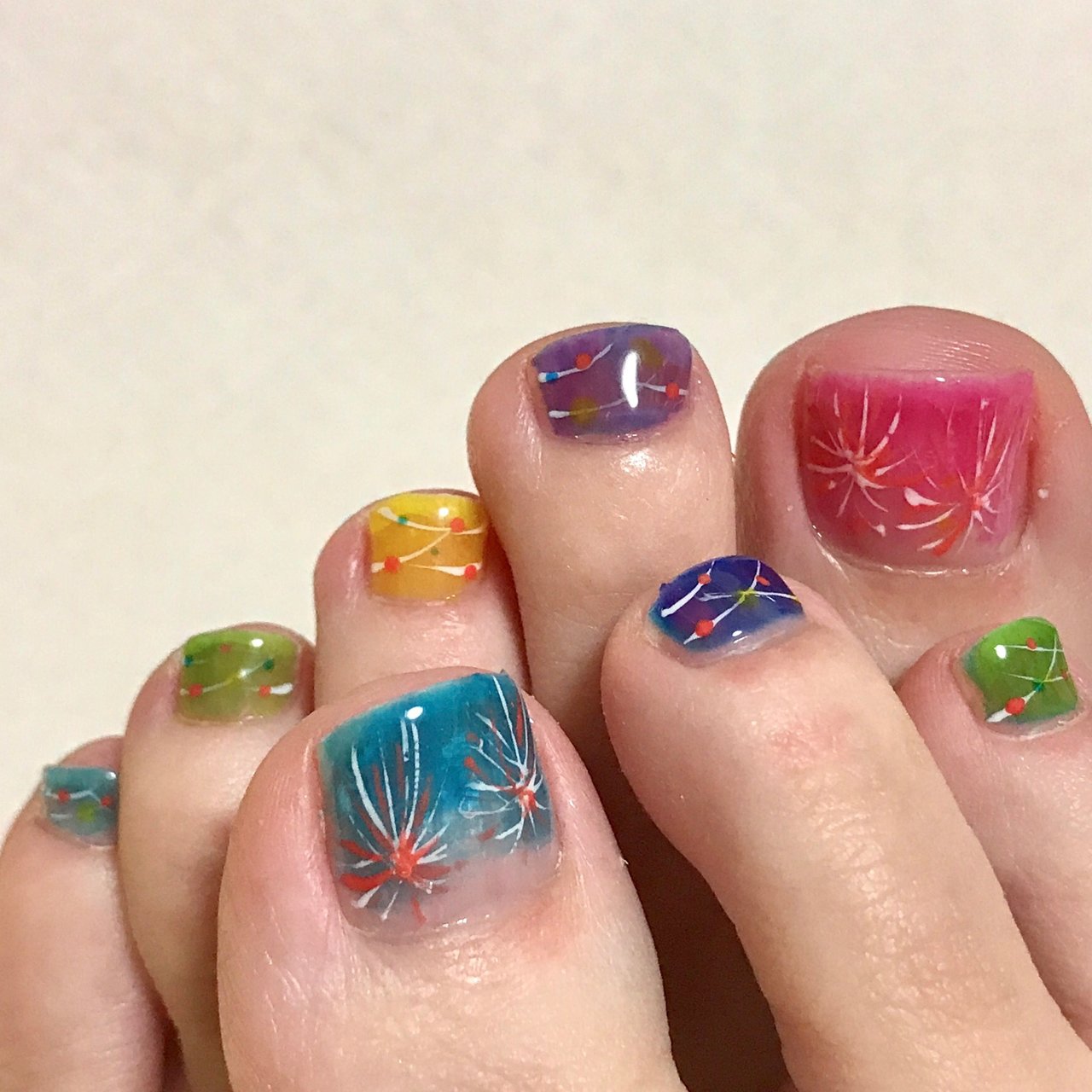 夏 海 浴衣 ライブ フット Angelicnail Okinawaのネイルデザイン No ネイルブック