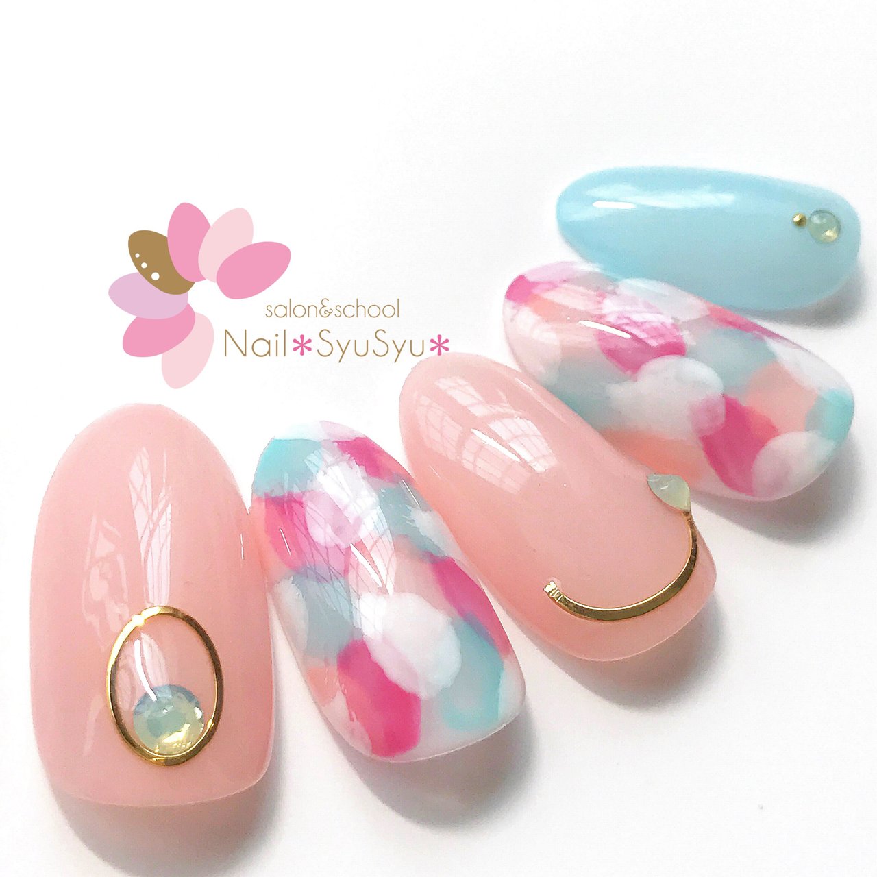 春 夏 ハンド ワンカラー マーブル Nail Syusyu ネイルシュシュのネイルデザイン No ネイルブック