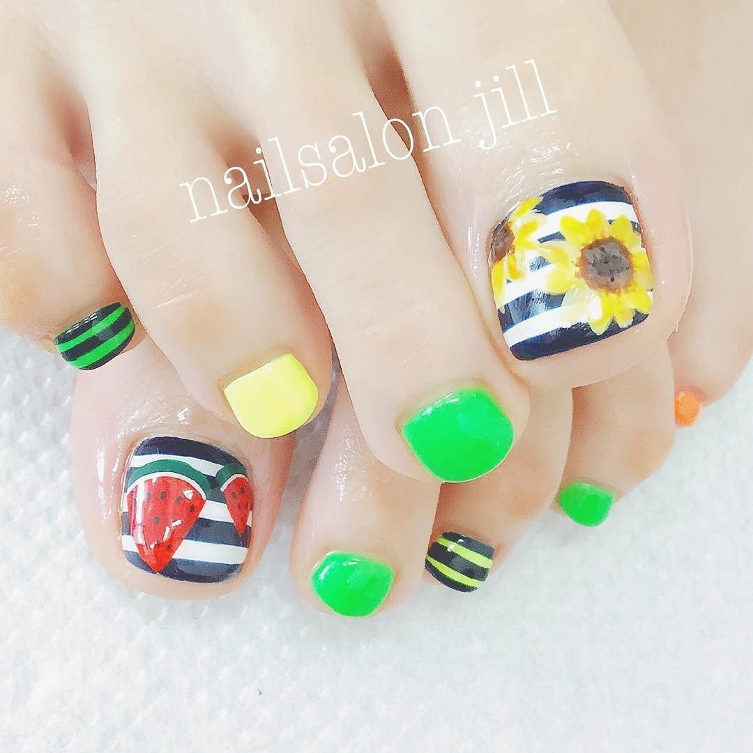 夏 海 リゾート 浴衣 フット Nailsalonjill ネイリスト遠藤のネイルデザイン No ネイルブック