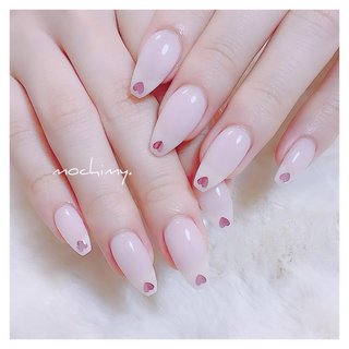 ピンク/#ホワイトワンカラーのネイルデザイン｜ネイルブック