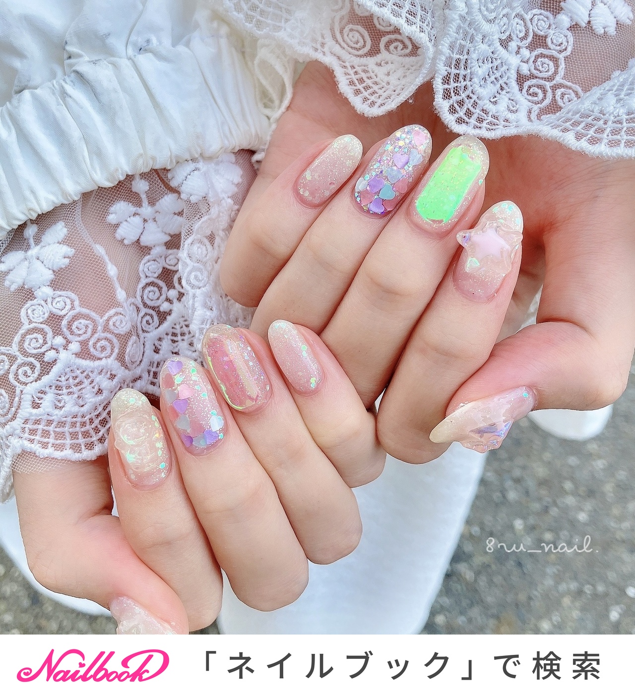 ☑︎dakaraネイルチップ韓国オーダーニュアンスネイル個性派