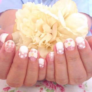 シャネルリボンのネイルデザイン｜ネイルブック