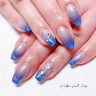 お客様完成品♡ブルーネイル 青グラデーション グラデーション