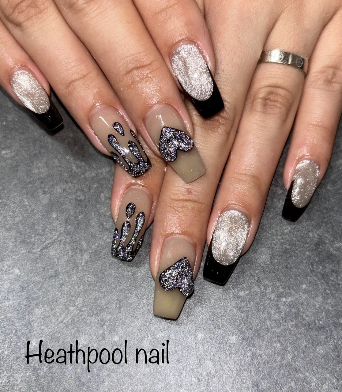 ハンド/フレンチ/ハート/マグネット/ぷっくり - heathpoolnailのネイル