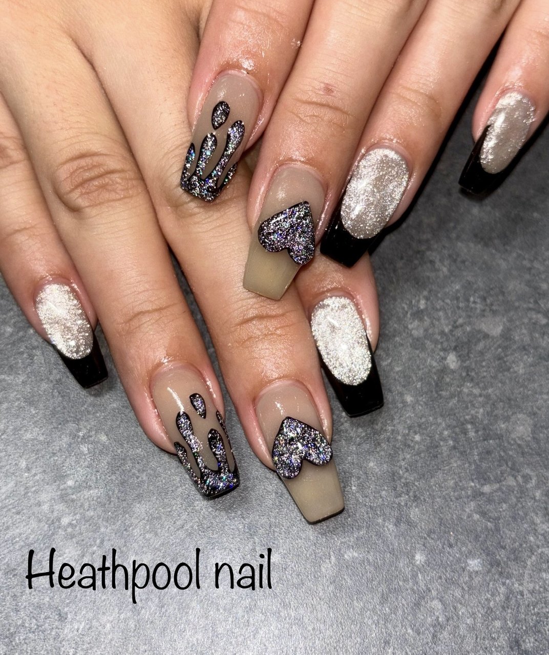 ハンド/フレンチ/ハート/マグネット/ぷっくり - heathpoolnailのネイル