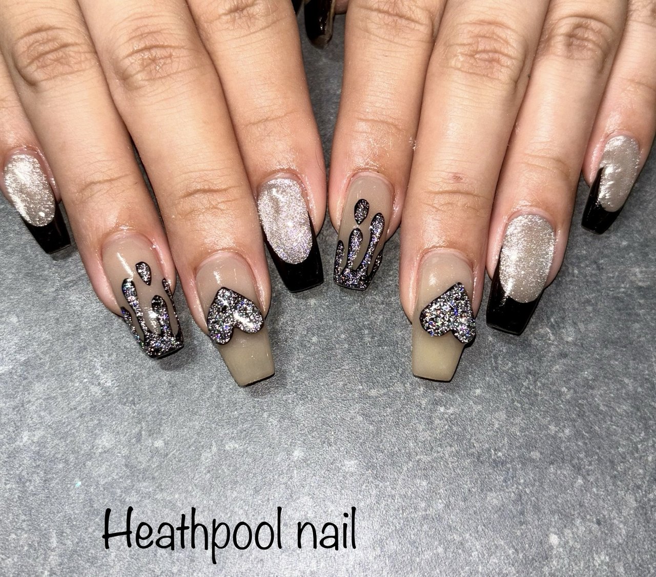 ハンド/フレンチ/ハート/マグネット/ぷっくり - heathpoolnailのネイル