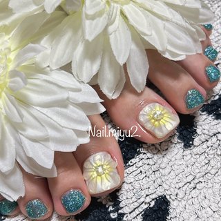 2024年】新着順｜フット/#ぷっくりお花ネイルのネイルデザイン｜ネイル  
