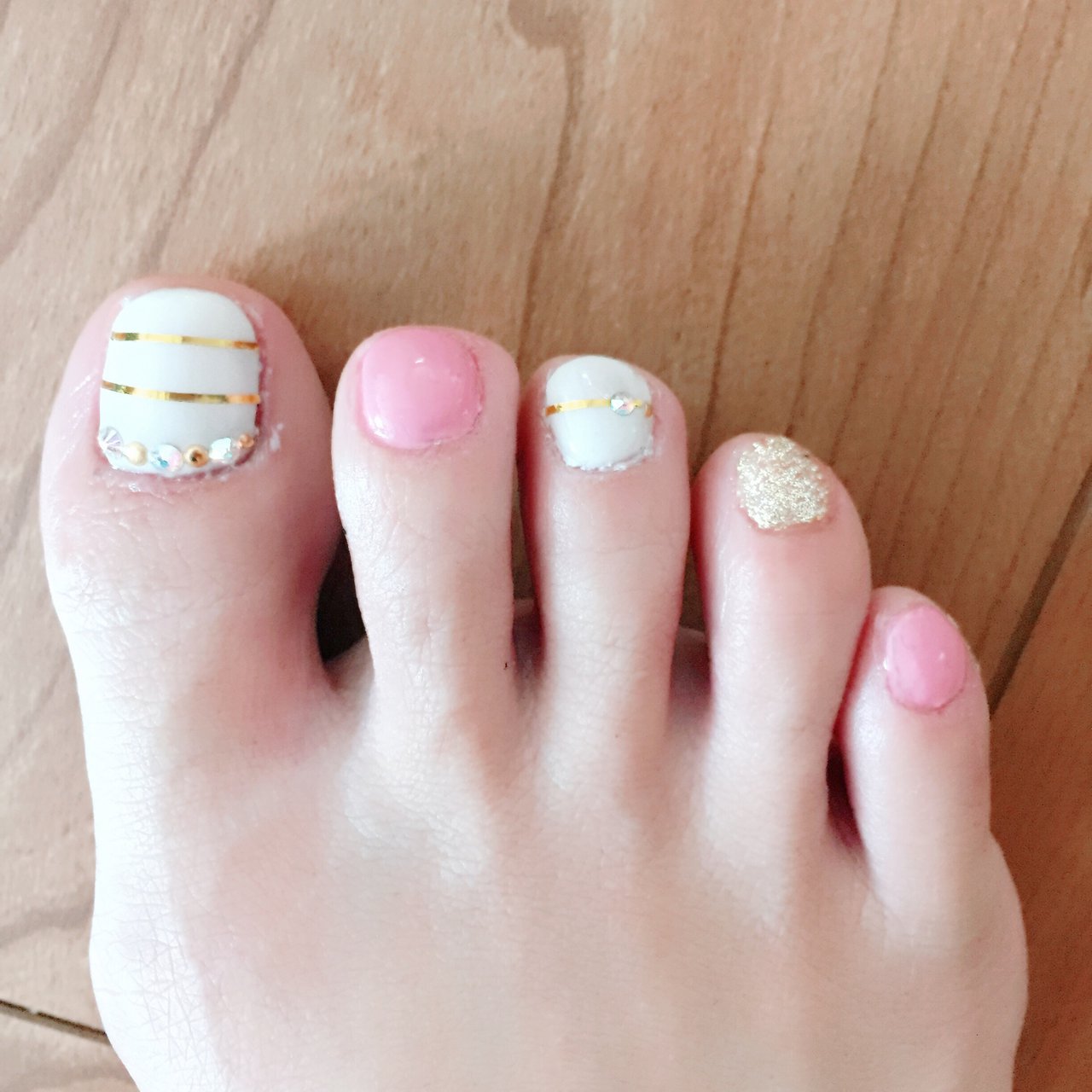 夏 海 デート フット ワンカラー Felice Nailのネイルデザイン No ネイルブック