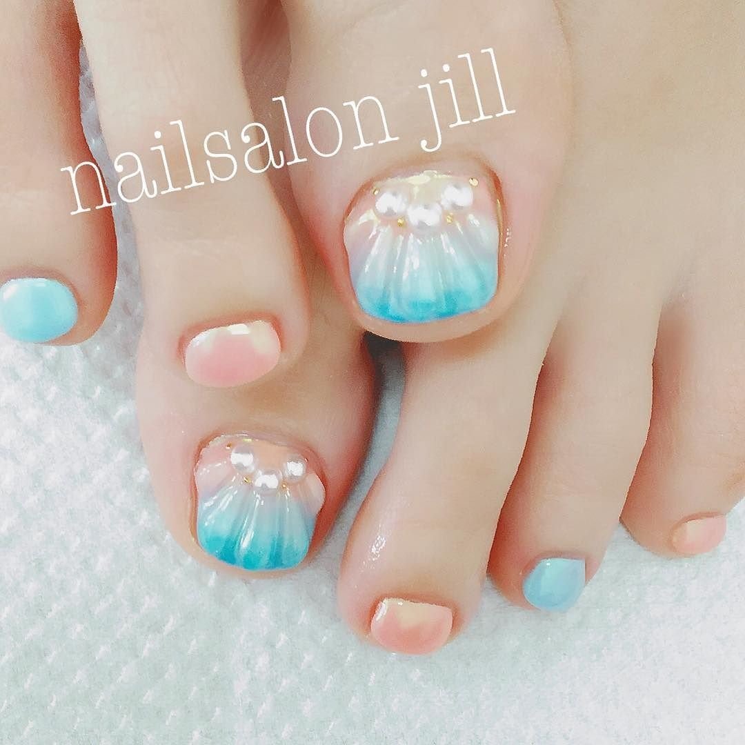 夏 海 リゾート 浴衣 フット Nailsalonjill ネイリスト遠藤のネイルデザイン No ネイルブック