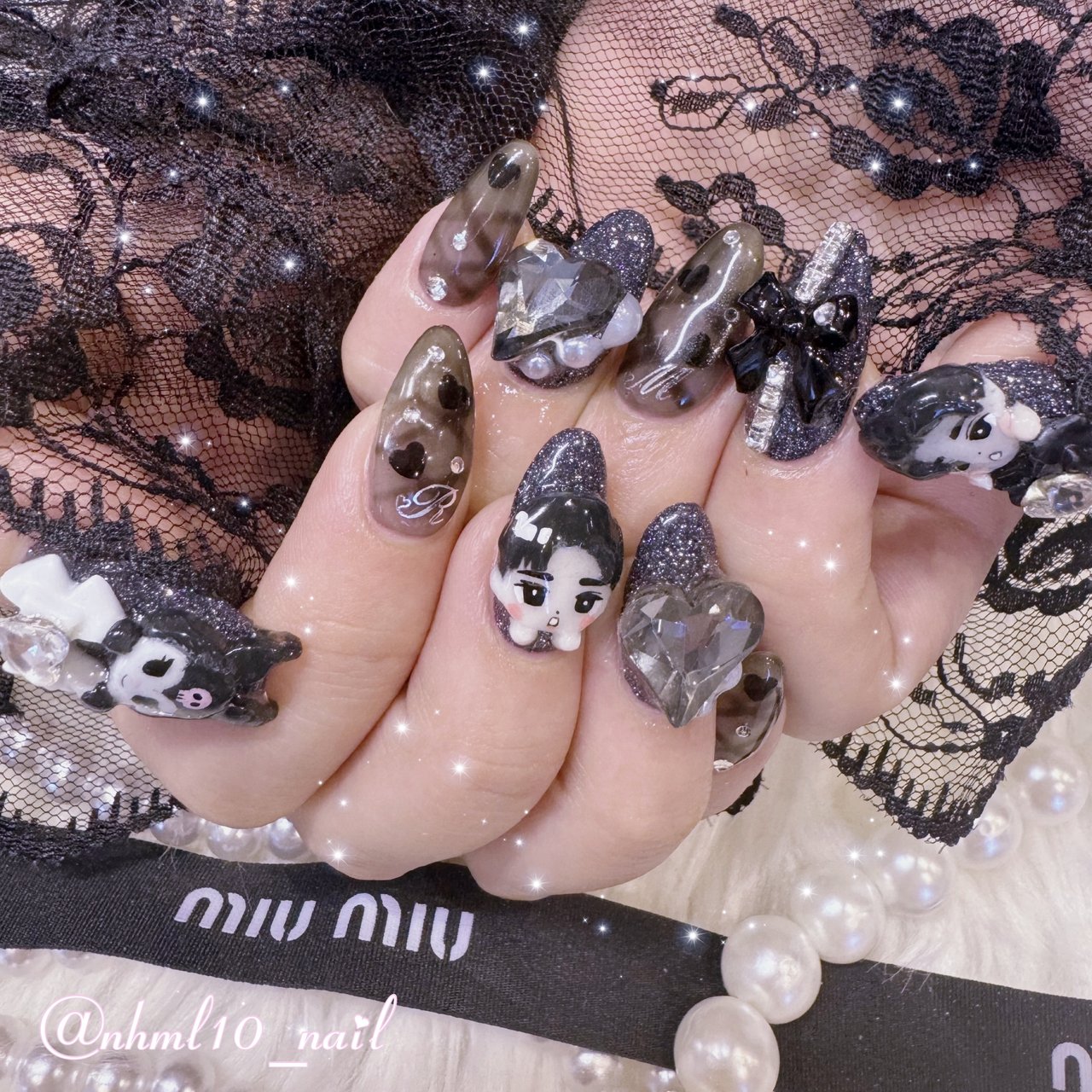 推しネイル痛ネイル地雷系ワンホンネイルゆめかわネイル量産型