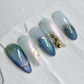 人気順｜海ネイル(ビーチ)/#グリーン⁣のネイルデザイン(4ページ目