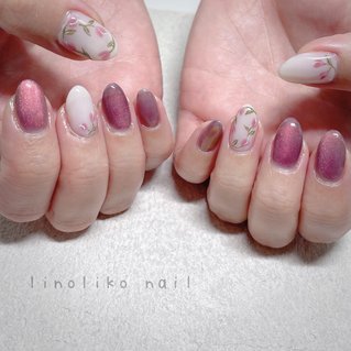 フレンチ/マグネット/チューリップのネイルデザイン｜ネイルブック 