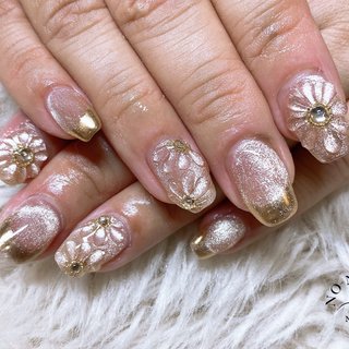 2024年】新着順｜フレンチネイル(フレンチ)/ぷっくりフラワーネイルの  