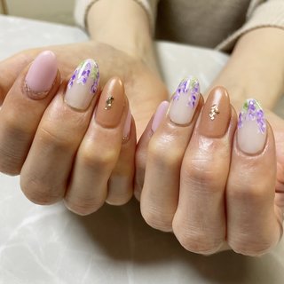 ピンク/藤の花のネイルデザイン｜ネイルブック