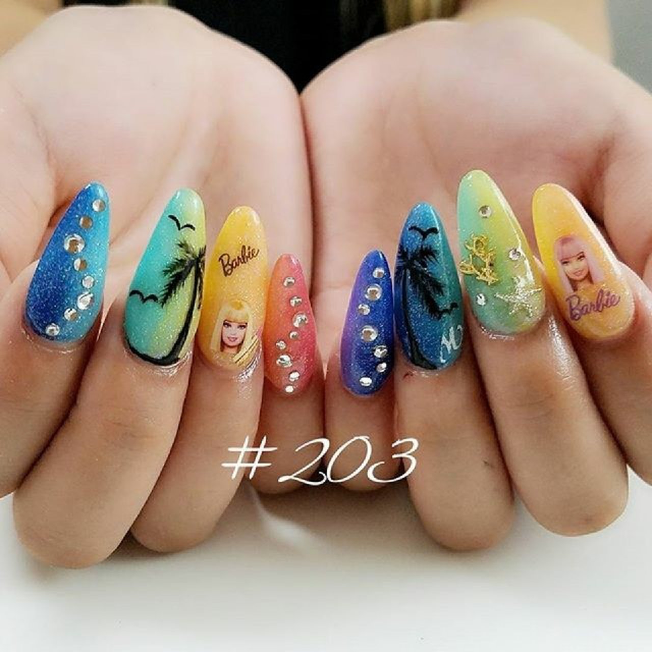 ハンド/トロピカル/ロング/カラフル/スカルプチュア - mii0403のネイル