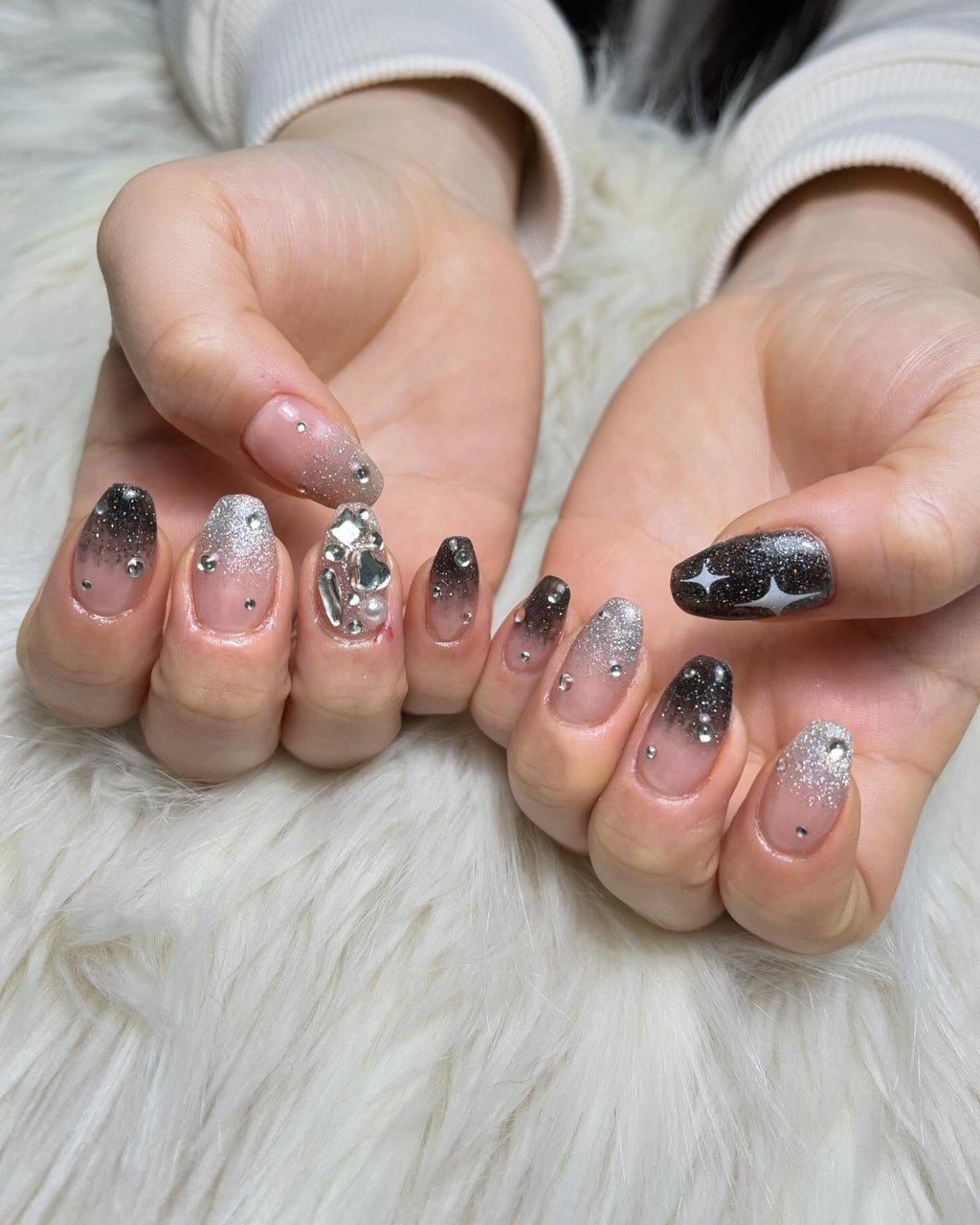 ネイル ネイルチップオーダー 黒 ブラック グラデーション 韓国 マグネット ネイル ネイルチップオーダー 黒 ブラック グラデーション 韓国 マグネット