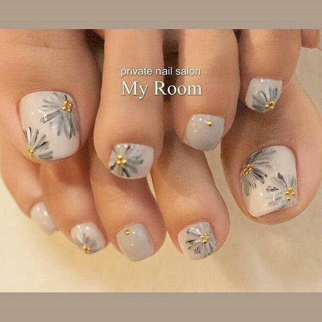 夏 海 リゾート フット フラワー My Roomのネイルデザイン No ネイルブック