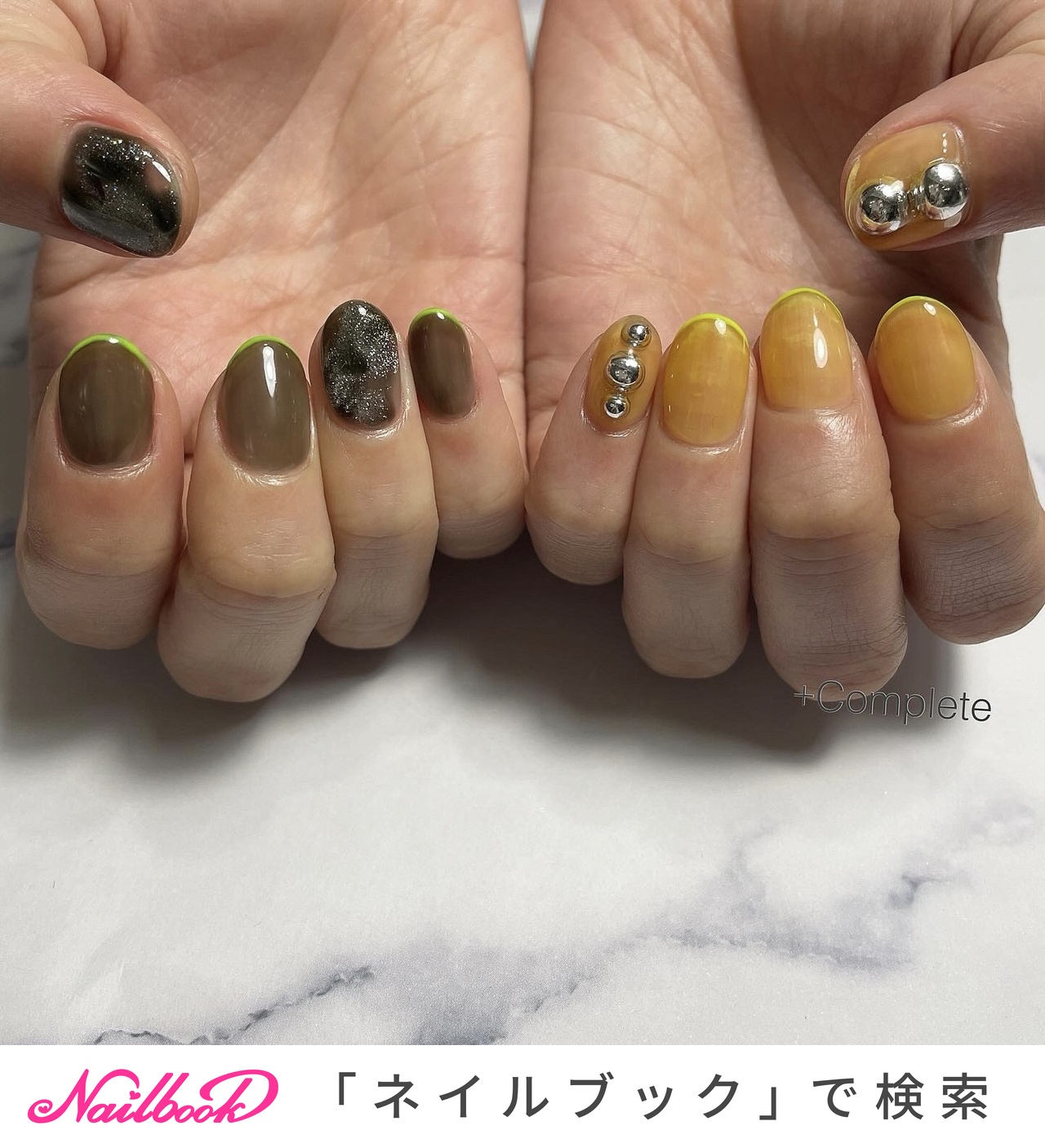 シースルー/ブラック/＃アシンメトリーネイルのネイルデザイン｜ネイル  