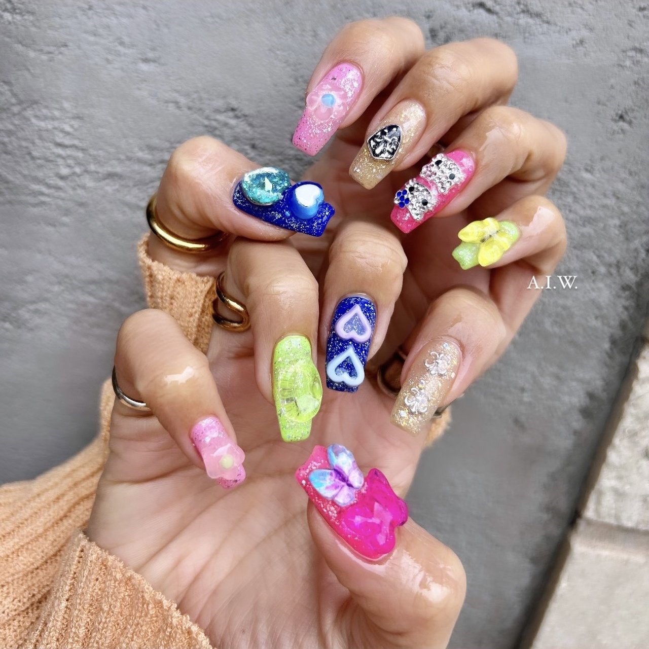 ハンド/3D/キラキラ/個性派 - 後藤カナ | A.I.W. nail & Eyebrowの