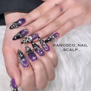 ネイルチップ 量産型 推しネイル 地雷系 ワンホン ピンク 紫 白 黒