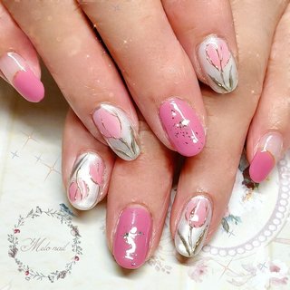 フラワー/#量産型のネイルデザイン｜ネイルブック 