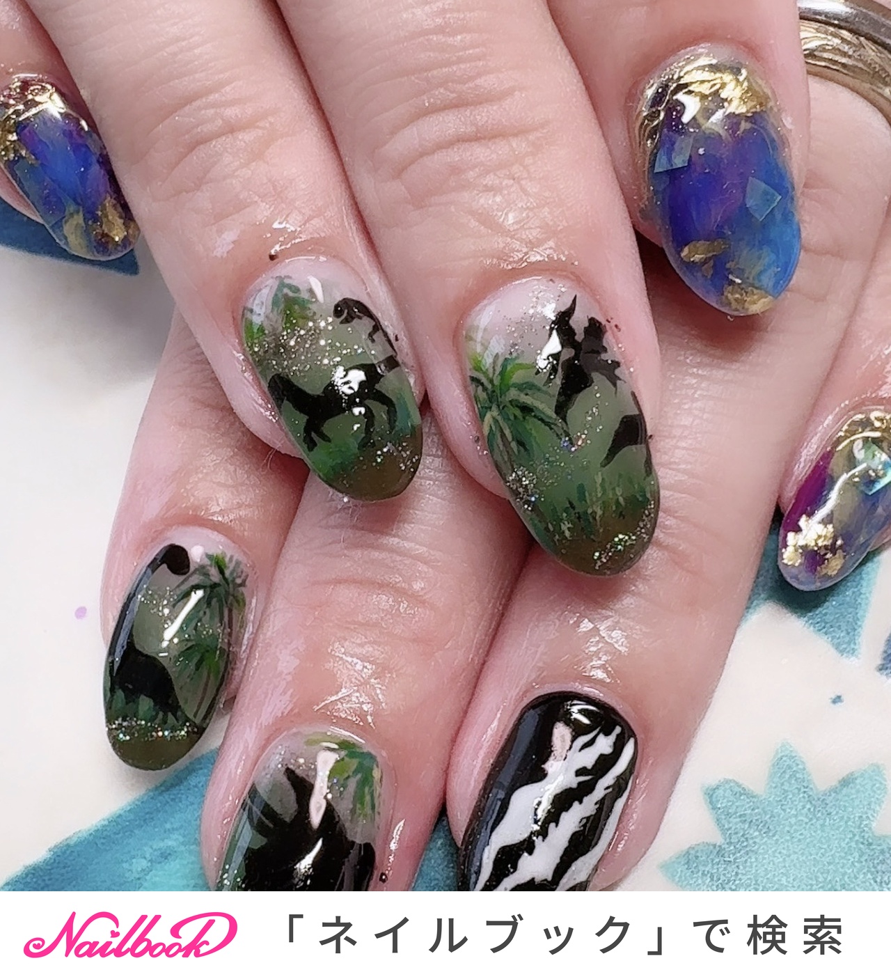 ネイルシール 手の爪 6枚入 爪やすり付き ネイルステッカー ネイルアート