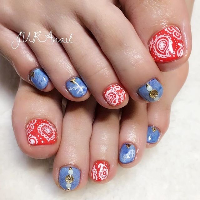 夏 海 デート 女子会 フット Megu Jura Nailのネイルデザイン No 2397106 ネイルブック