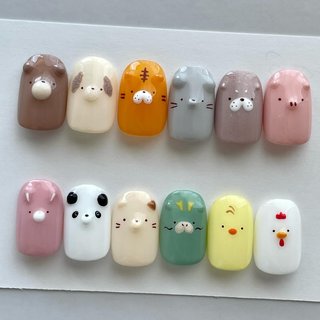 ピンク/#うさぎのネイルデザイン｜ネイルブック うさぎネイル いぬ