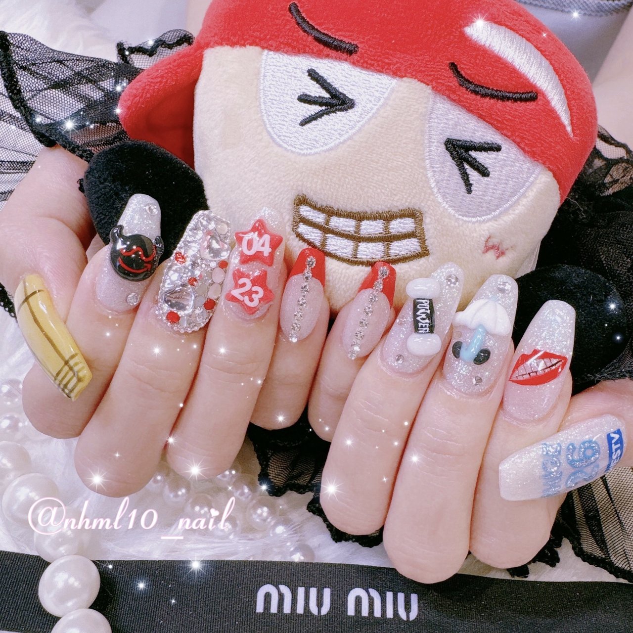 推し活/ハンド/痛ネイル/3D/キラキラ - ▷◁*.゜𝐍𝐚𝐡𝐨 ♡のネイル