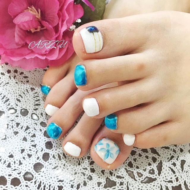 夏 旅行 パーティー デート フット ネイルサロンmut ムート のネイルデザイン No ネイルブック