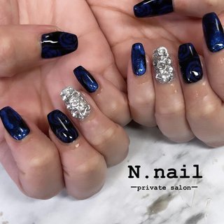 ネイルチップ フレンチ 薔薇 ピクシー ネイビー ネイルチップ フレンチ 薔薇 ピクシー ネイビー