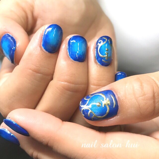 夏 秋 オールシーズン 海 ハンド Nailsalon Huiのネイルデザイン No ネイルブック