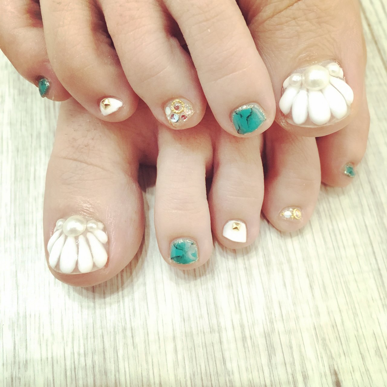 夏 海 フット 3d 大理石 Nail House Sed のネイルデザイン No ネイルブック