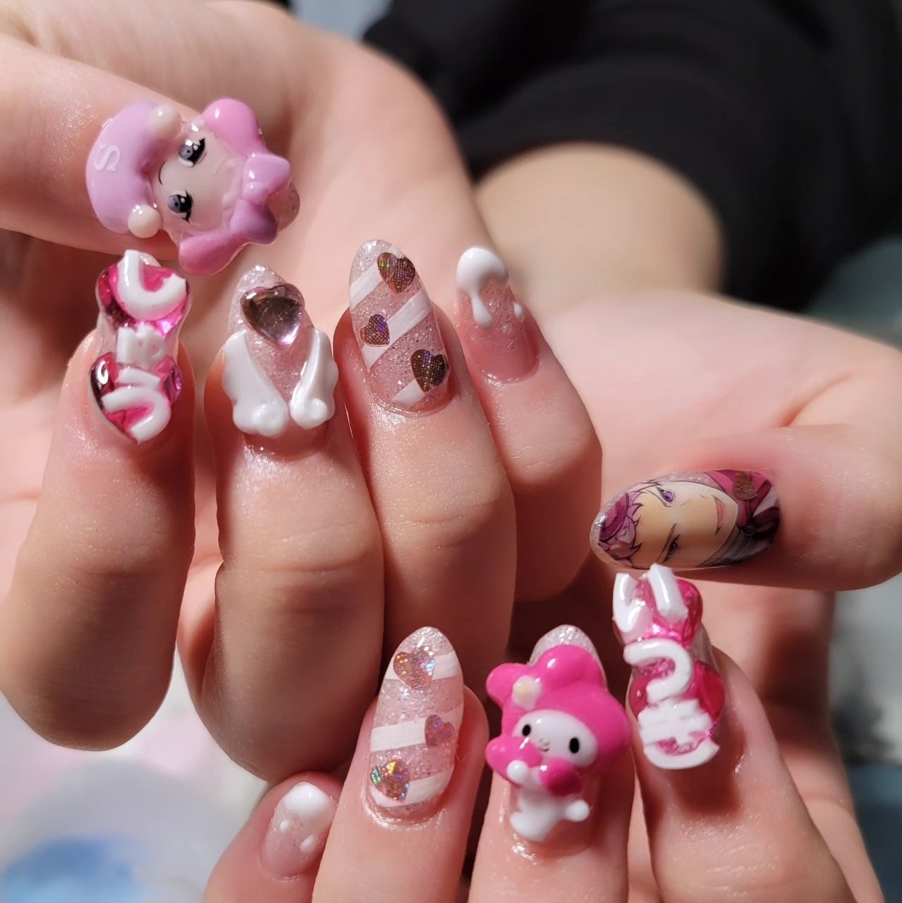 ゆめな　痛ネイルオーダー 痛ネイル🎨推し活🌟タカハシミワ | お客様オーダー、 #仮面