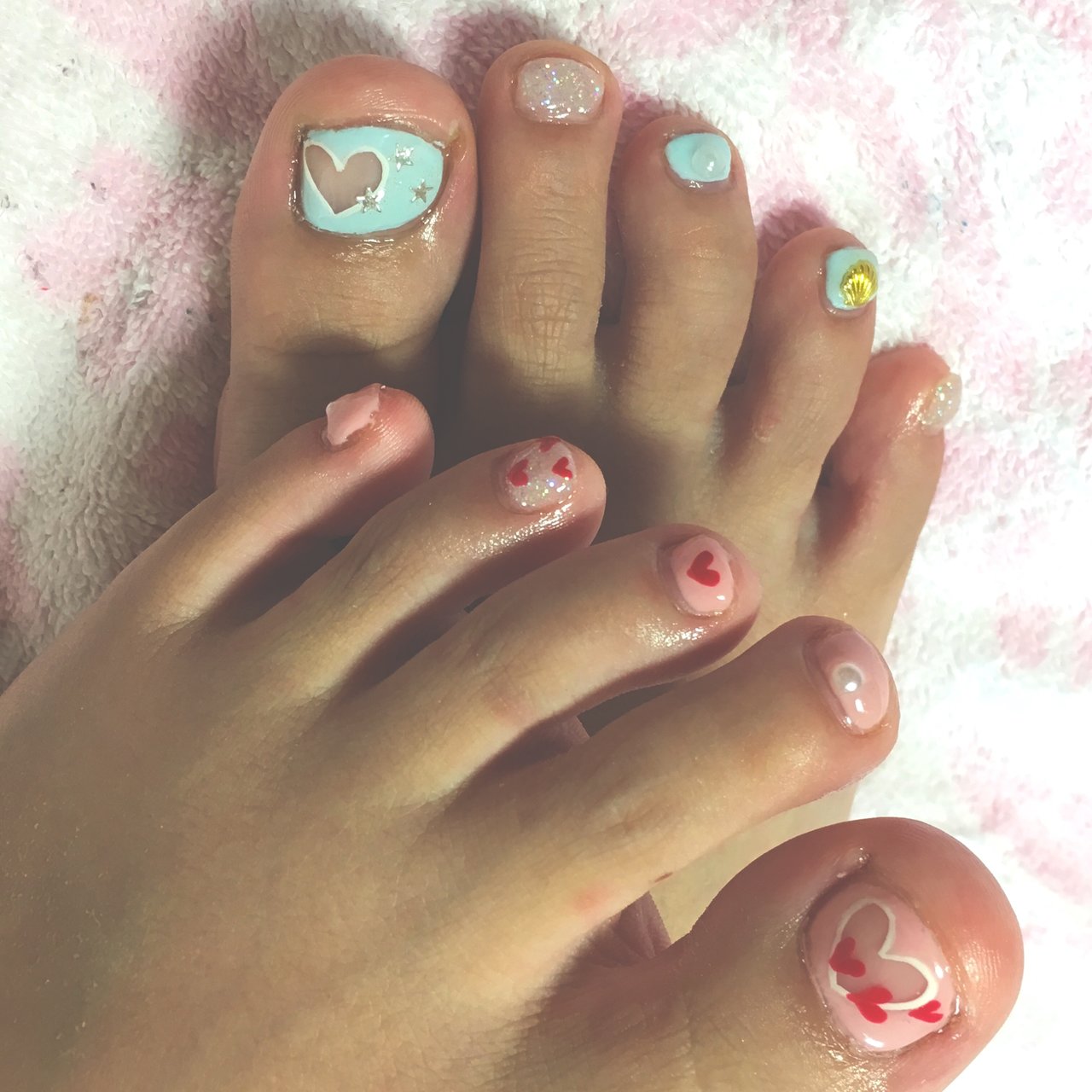 夏 海 フット ハート くりぬき Reiko Takeuchiのネイルデザイン No ネイルブック