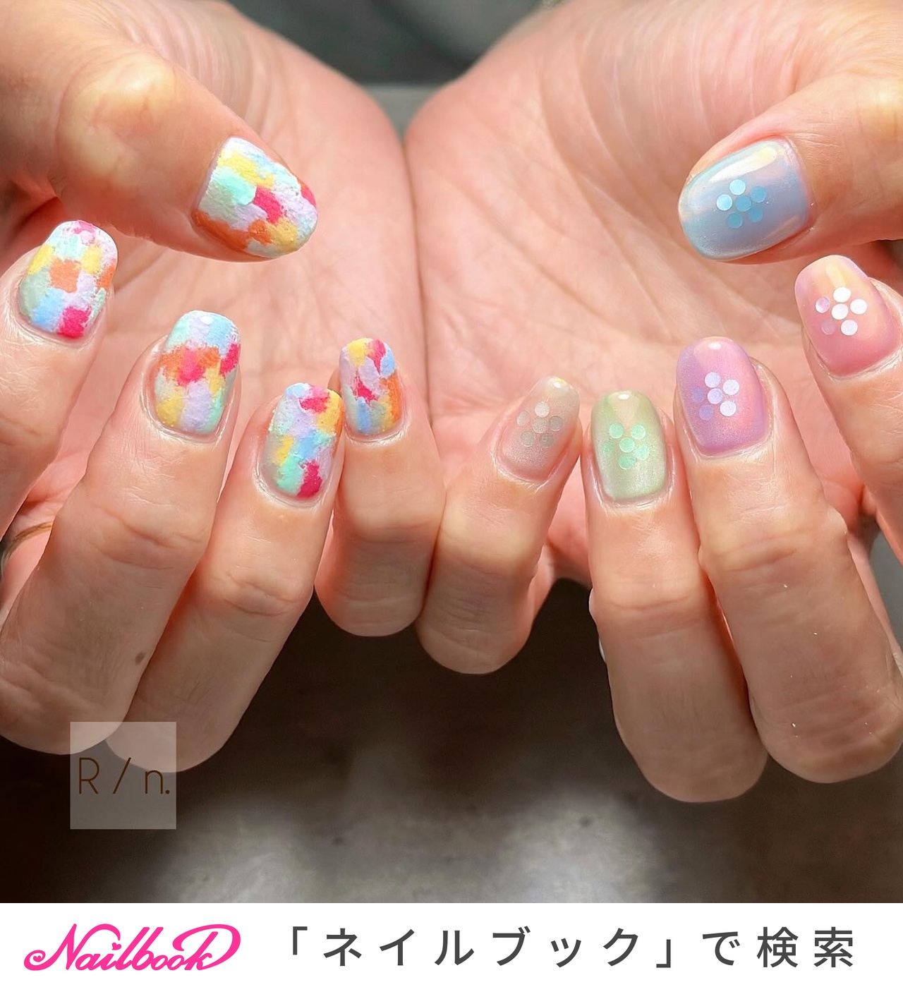 春/夏/ハンド/ホログラム/フラワー - ryo:Nailのネイルデザイン[No