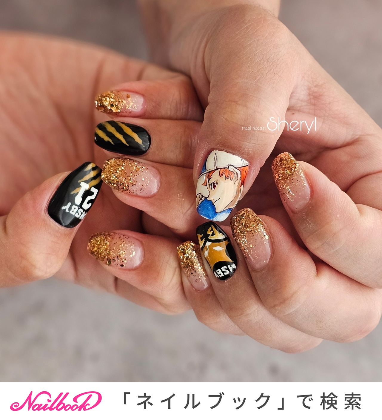 シャンパングラス　ネイルパーツ　痛ネイル　推しネイル オールシーズン/推し活/ハンド/痛ネイル - YURIのネイルデザイン[No