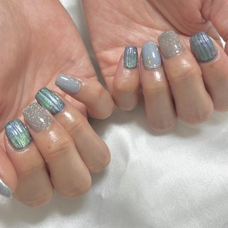 #越谷市ネイル #越谷 
#越谷ネイルサロン 
#自宅サロン 
#自宅ネイル 
#バカラネイル 
#フラッシュネイル 
#ブルーネイル 
#キラキラネイル
#マグネット 
#夏 
#ショートネイル #ハンド #マグネット #アイシング #ショート #スクエア #水色 #ブルー #シルバー #お客様 #Limk Nail~越谷市自宅サロン~ #ネイルブック